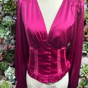 Long Sleeve Hot Pink Blouse